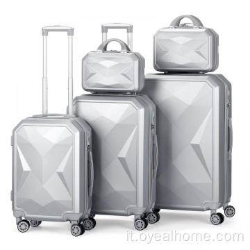 5 pezzi che rotola robusto set di valigie per bagagli